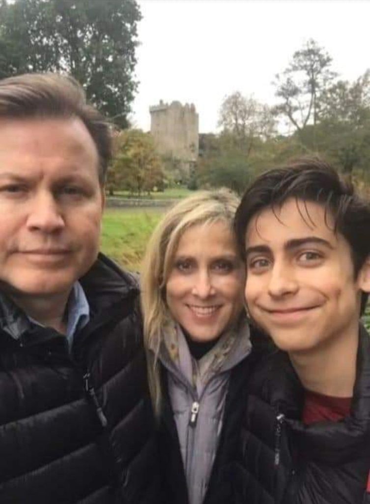 Aidan Gallagher With His Father And Mother