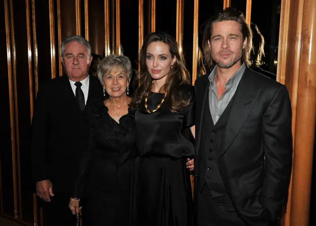 Brad Pitt With His Father And Mother.