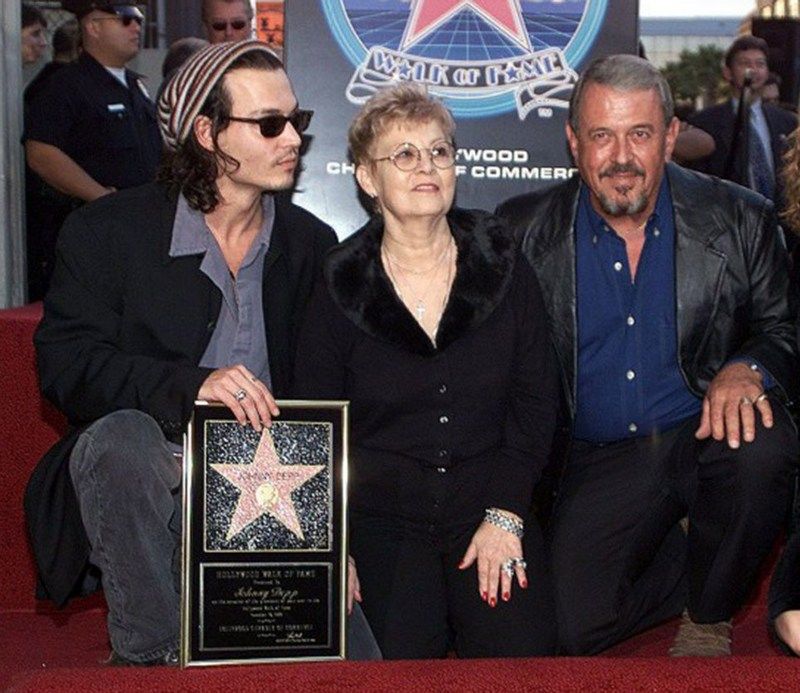Johnny Depp with his Father and Mother