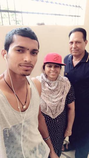 Navdeep Saini With His Mother And Father