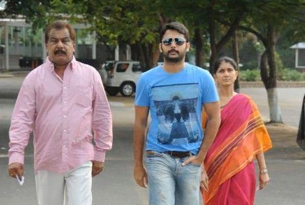Nithin With His Father And Mother