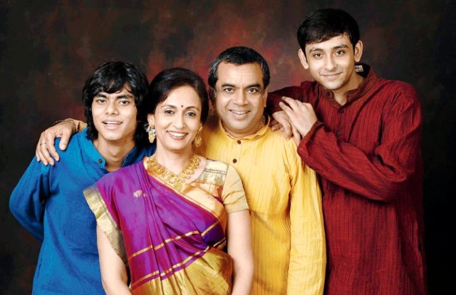 Paresh Rawal With His Children