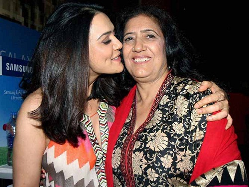 Preity Zinta With Her Mother