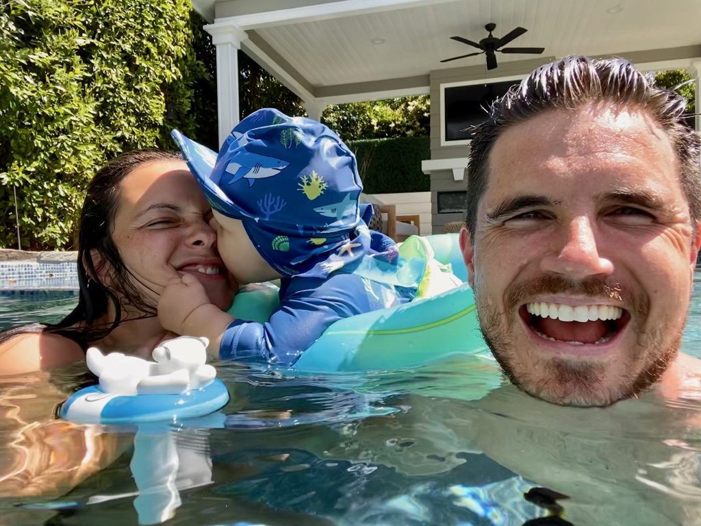 Robbie Amell With His Son
