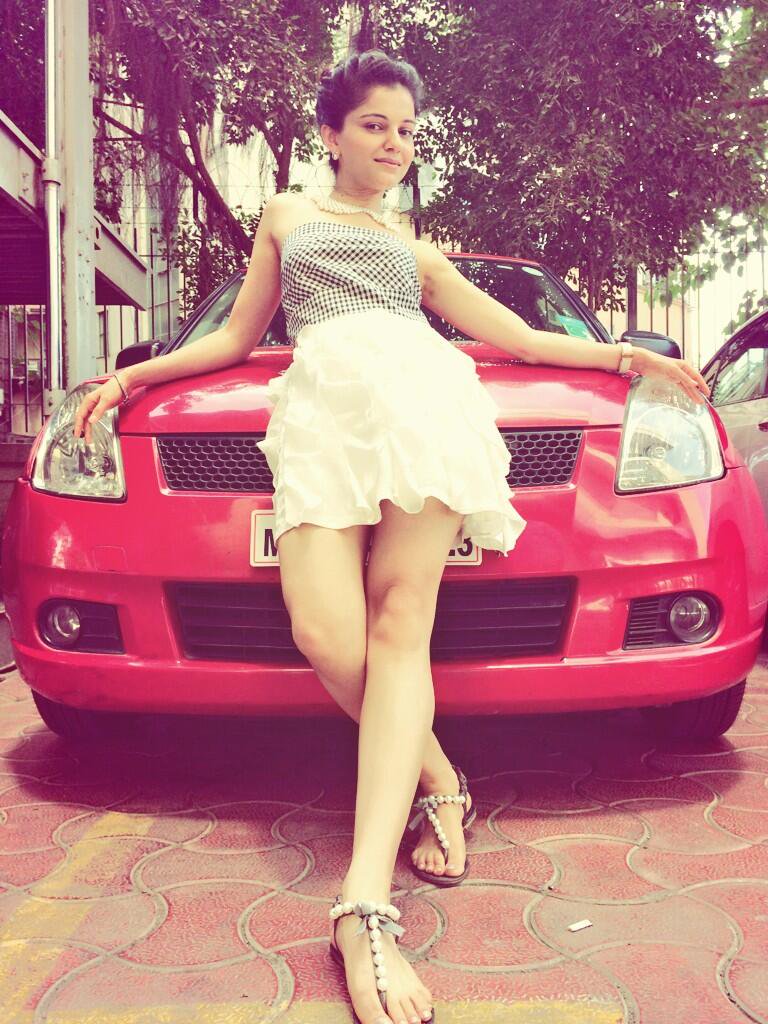 Rubina Dilaik With Her Car