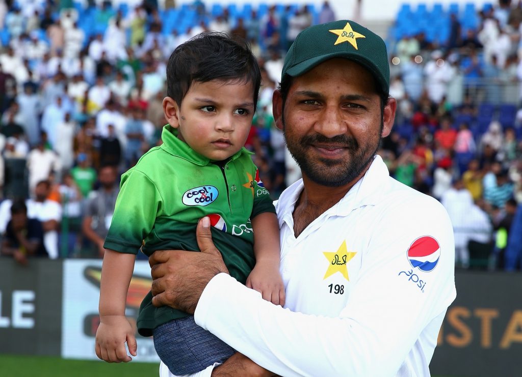Sarfaraz Ahmed With His Son