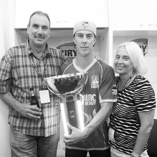 Chris Lynn With His Father And Mother